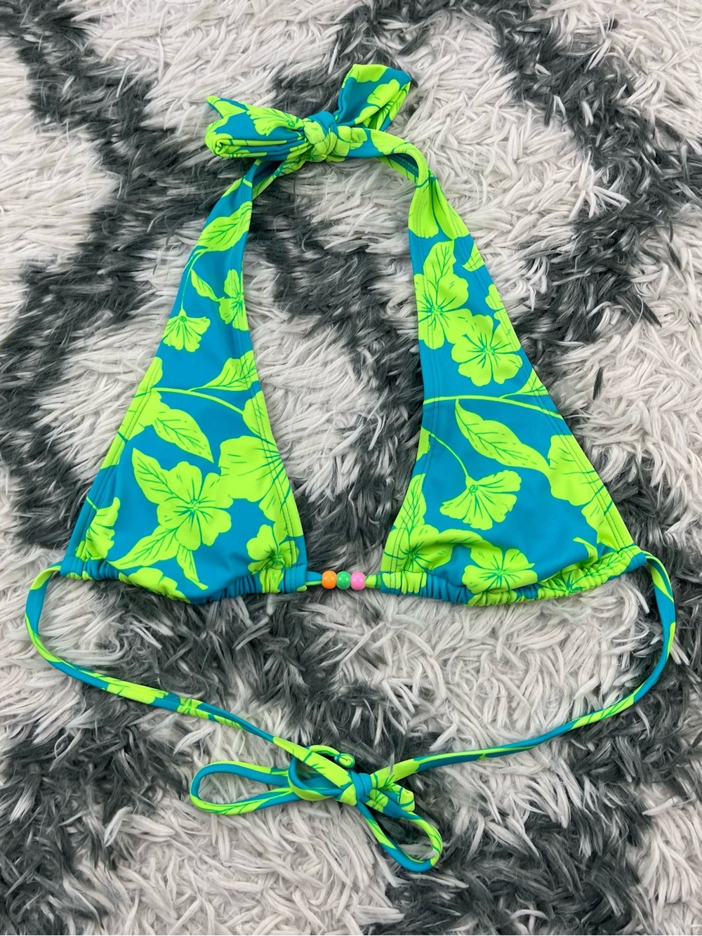 Wild Fable Women’s Green Blue Floral Bikini Top Size XS